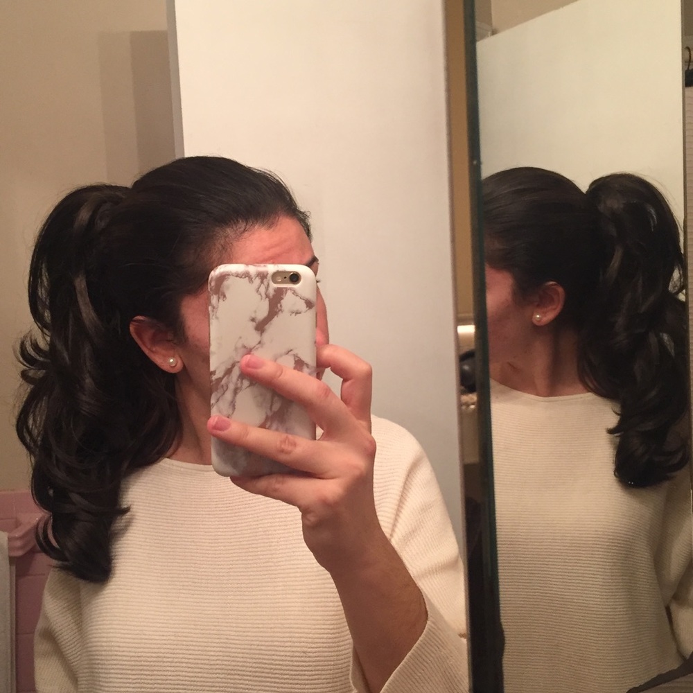 Hair extensions ponytail clip (brown)